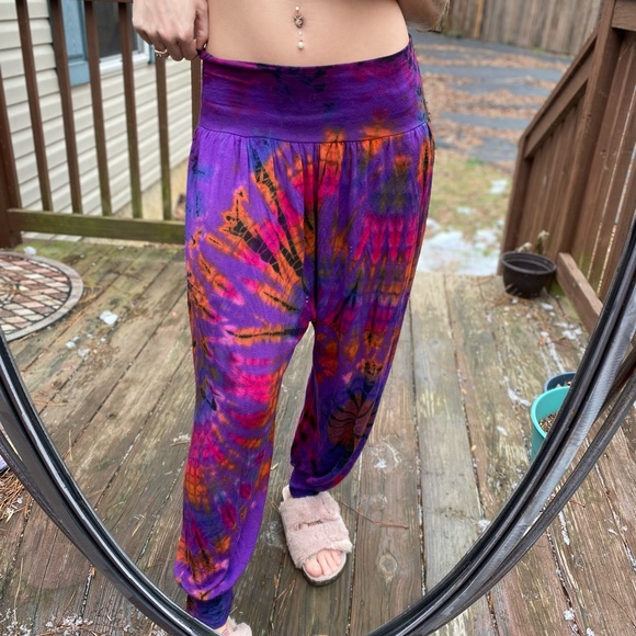 Harem tie dye jogger festival pants - Picture 3 of 5